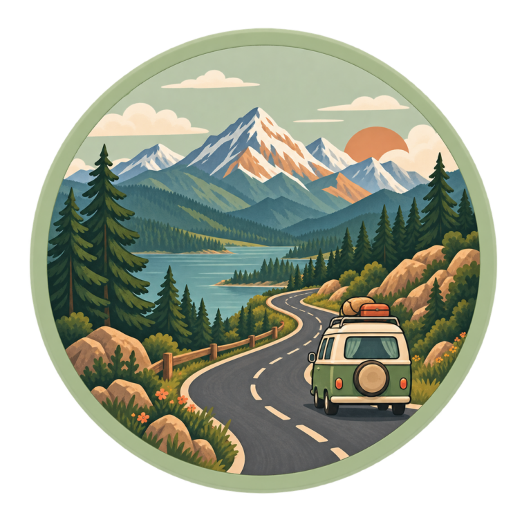 Ruta en camper entre montanas